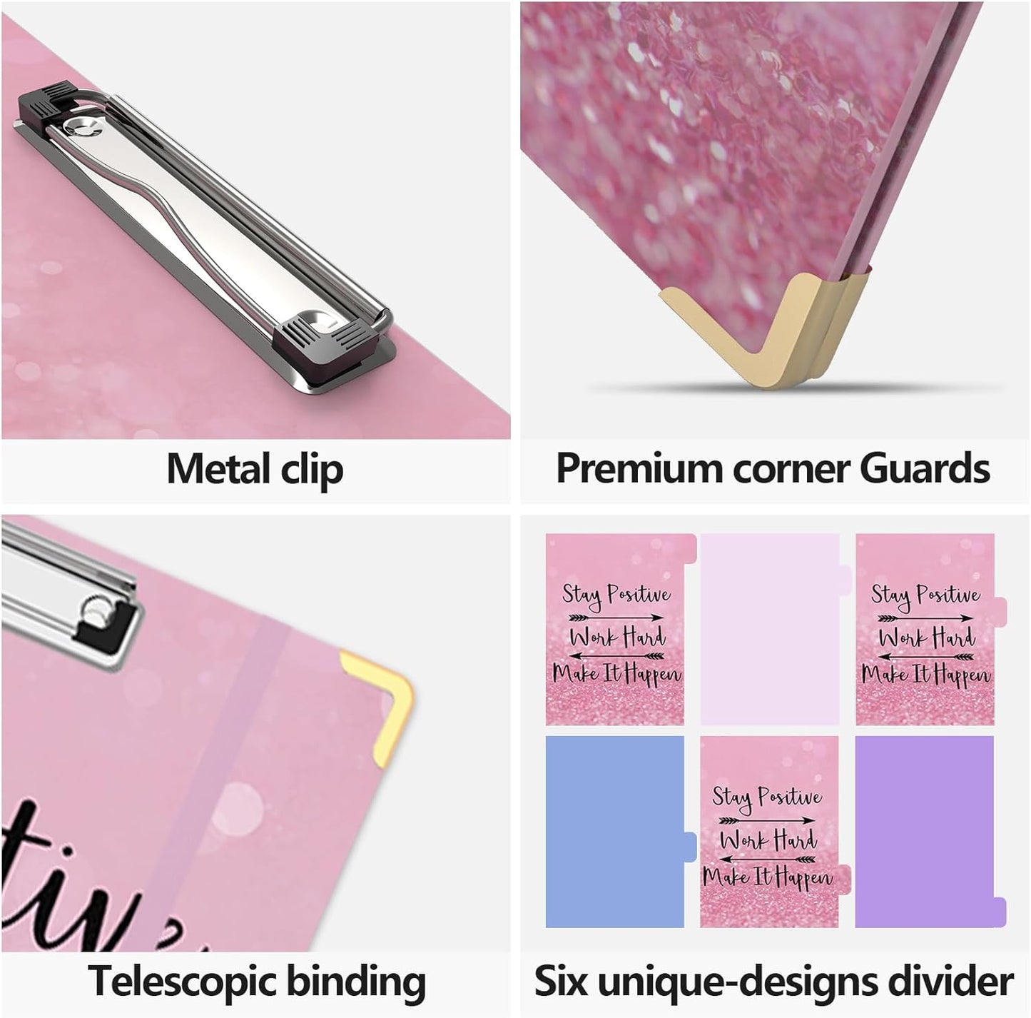 3 Ring Binder 2 Inch Round Ring Binder with 6 Tab Dividers，2 Interior Pockets，Cute Binder Clipboard with Storage, for School Office, Portfolio(Almond Tree)