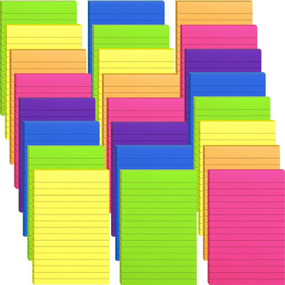 24 Pack Lined Sticky Notes 4X6 in, Self Sticky Note Pads with Lines, Large Sticky Note Memo Pad for Office, Home, School, Meeting, 50 Sheets/pad, Morandi