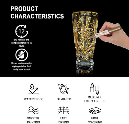 Betem 4 Count Dual Tip Oil Based Black White Paint Pen(0.7mm & 3mm), White Permanent Marker Black Paint Markers, Waterproof, Quick Dry, for Fabric, Rock Painting, Wood, Plastic, Ceramic, Metal, Canvas