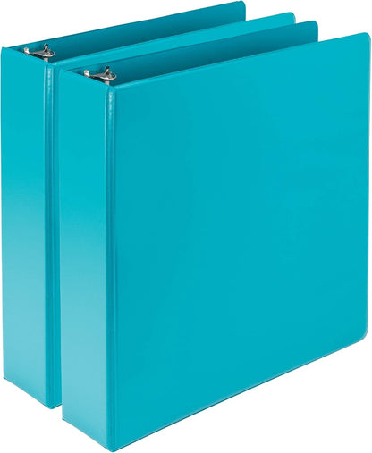 Samsill Plant-Based 2 Inch Durable Round Ring, View Binder, Eco-Friendly, USDA Certified Biobased, Single, Turquoise