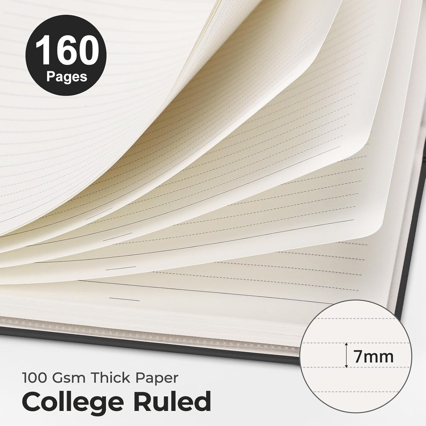 AHGXG Spiral Journal Notebook, 160 Lined Pages, A5 Medium Size (5.7'' x 8.3''), for Men & Women, Journaling, Writing, Work & Office, Hardcover, 100 GSM Thick Paper (Light Green)