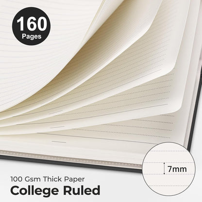 AHGXG Spiral Journal Notebook, 160 Lined Pages, A5 Medium Size (5.7'' x 8.3''), for Men & Women, Journaling, Writing, Work & Office, Hardcover, 100 GSM Thick Paper (Light Green)