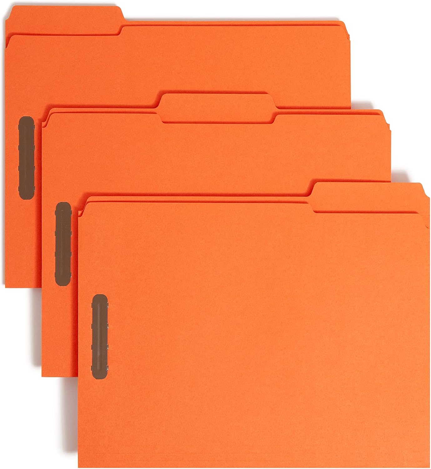 Smead Fastener File Folders, Reinforced 1/3-Cut Tabs, 2 Fasteners, Letter Size, Blue, 50 per Box (12040)