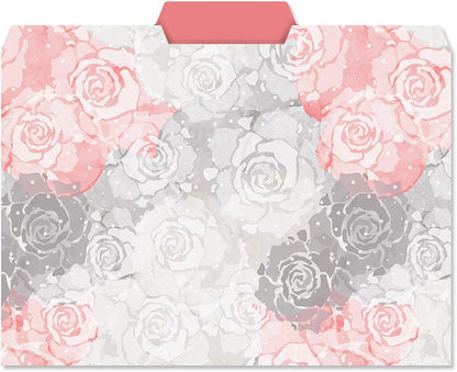 Current Floral Fun File Folders Value Pack - Bulk Set of 24, 6 Pretty Decorative Designs, 1/3 Cut Tabs, Heavy-Duty Paper Stock, Office Supplies for Home & Work, 9-½” x 11-¾” Letter Size