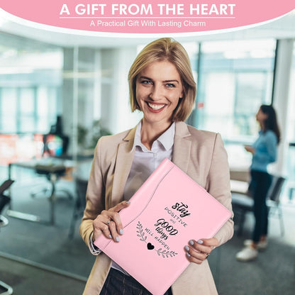 Marspark Pink Padfolio with Clipboard Folder Binder Pad Holder PU Leather Clipboard for A4 Letter Size Notepad Writing Pad for Women School Office Business Meeting