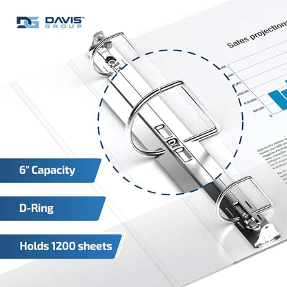 Easyview Premium 3-Ring Binders with Clear-View Covers and D Rings, Binders for School or Office, 5 Inch, Pack of 4, White