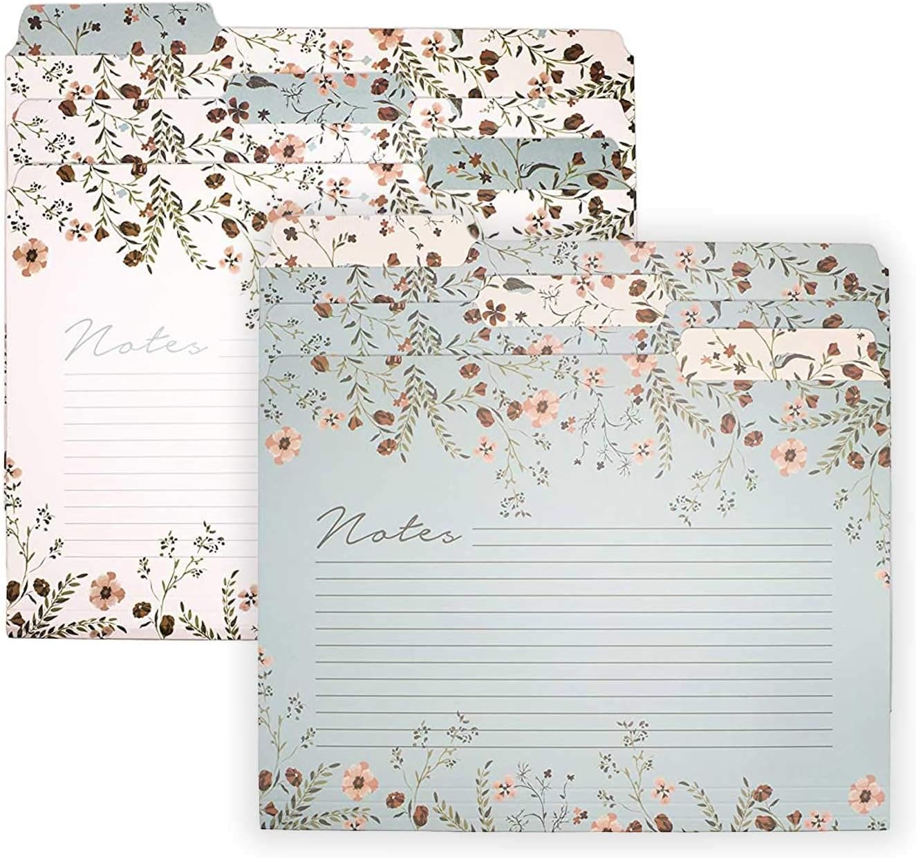 Steel Mill & Co Cute File Folders, Set of 9, Document Organizer for Filing Cabinet, Decorative Letter Size Files, Wanderlust
