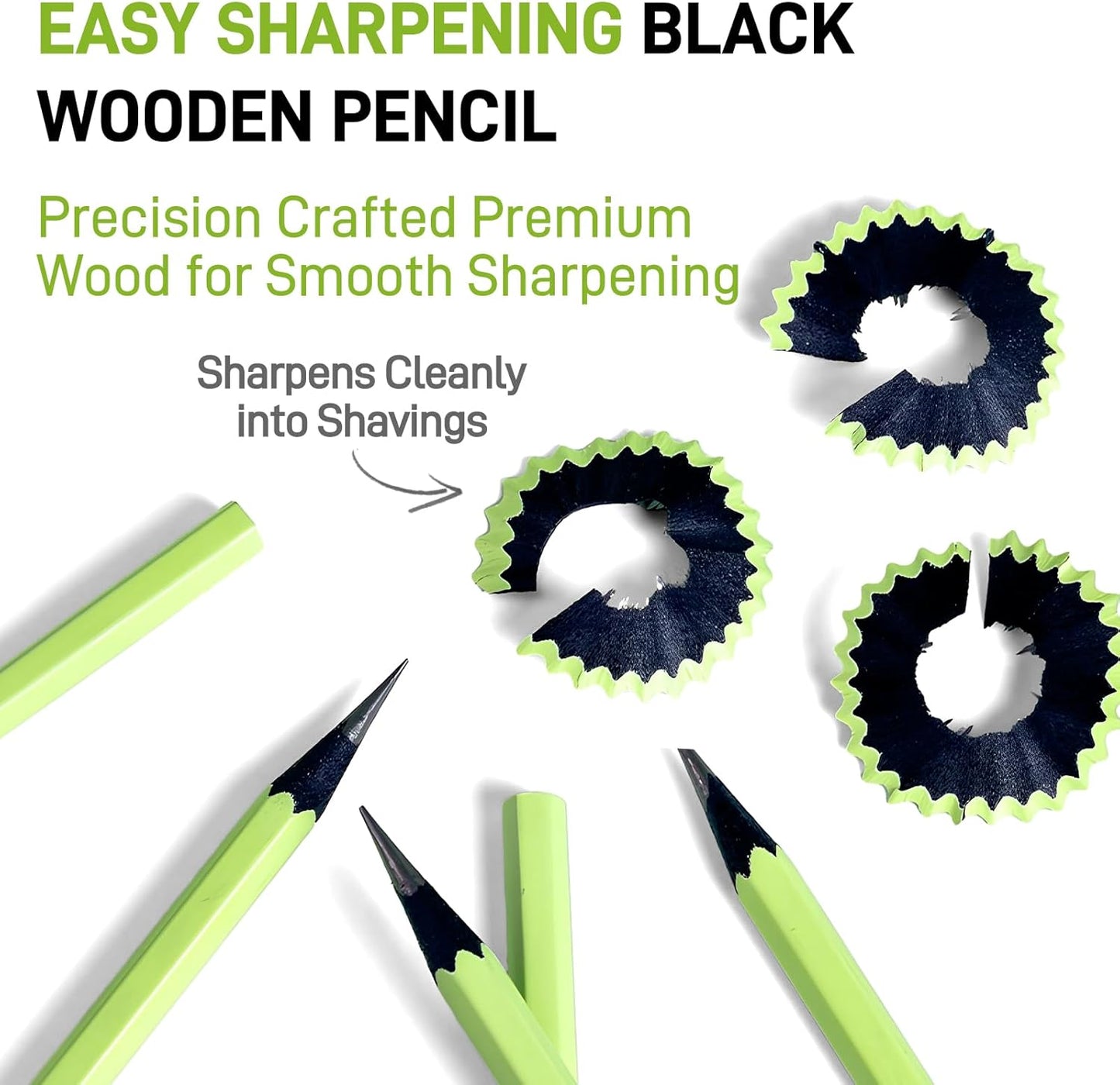 M&G Wood-Cased HB Pencils, 30 Count Green Barrel Black Wood, Hexagonal #2 HB Soft Bulk Pencils for School, Office, Unsharpened, No Eraser, Anti-Bite Tip, for Writing, Drawing & Sketching