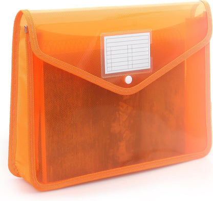 Plastic Expanding File Folder, Transparent envelopes with Snap Closure, No Dividers, Large Capacity, Fit Letter/A4 Size (Pink)