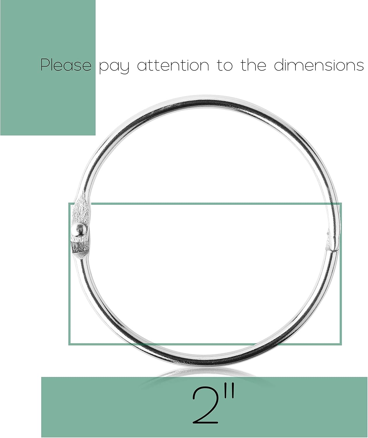 Mr. Pen- Loose Leaf Binder Book Rings, 5 Assorted Sizes (0.6", 1", 1.2", 1.5",2"), 36 Pack, Metal Binder Rings for Index Cards, Keychains, School, Home, Office, Silver