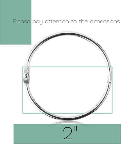 Mr. Pen- Loose Leaf Binder Book Rings, 5 Assorted Sizes (0.6", 1", 1.2", 1.5",2"), 36 Pack, Metal Binder Rings for Index Cards, Keychains, School, Home, Office, Silver