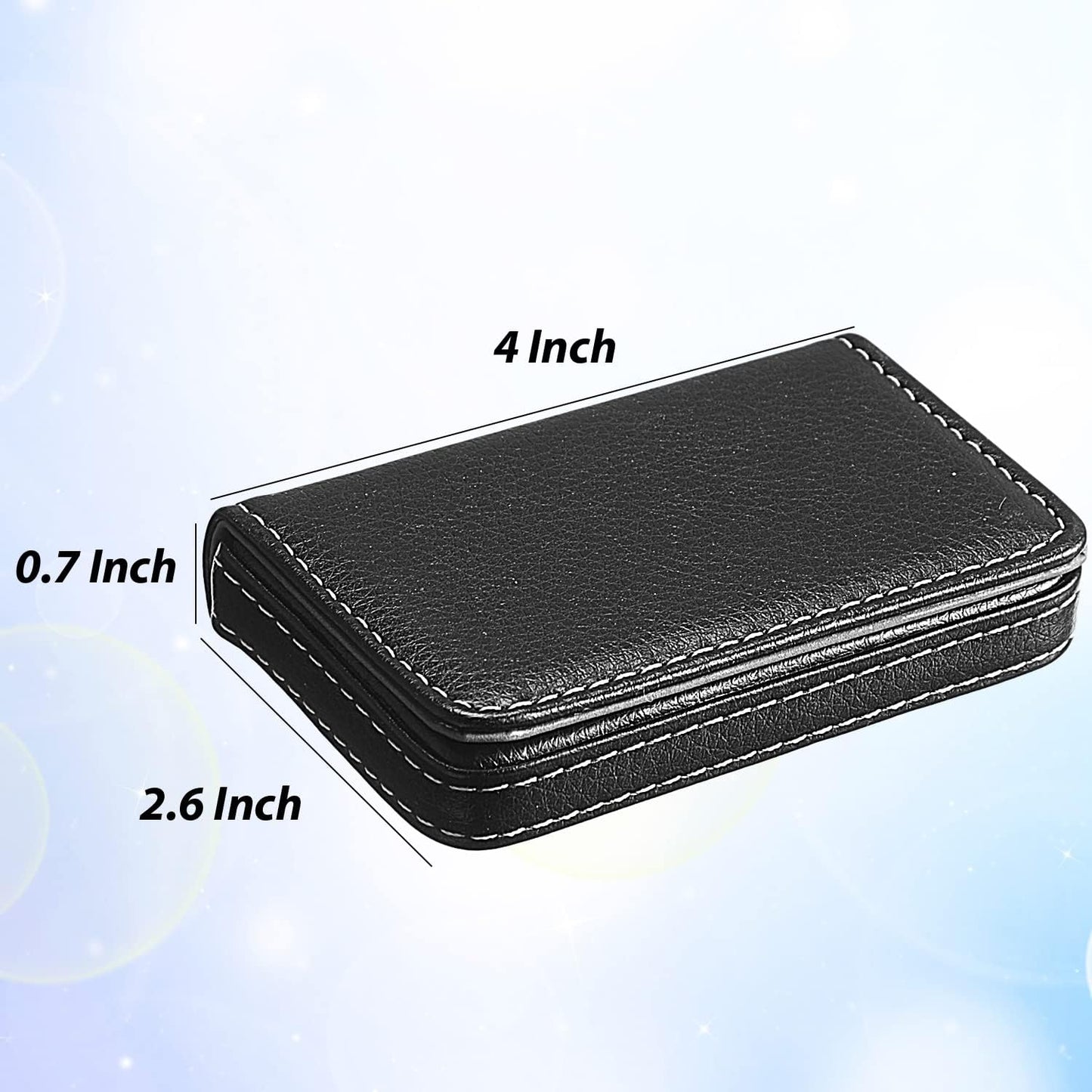 Outus 2 Pcs Business Card Holder, PU Leather Business Card Case Pocket Wallet with Magnetic Shut for Valentines Gift Adult(Black and Coffee)