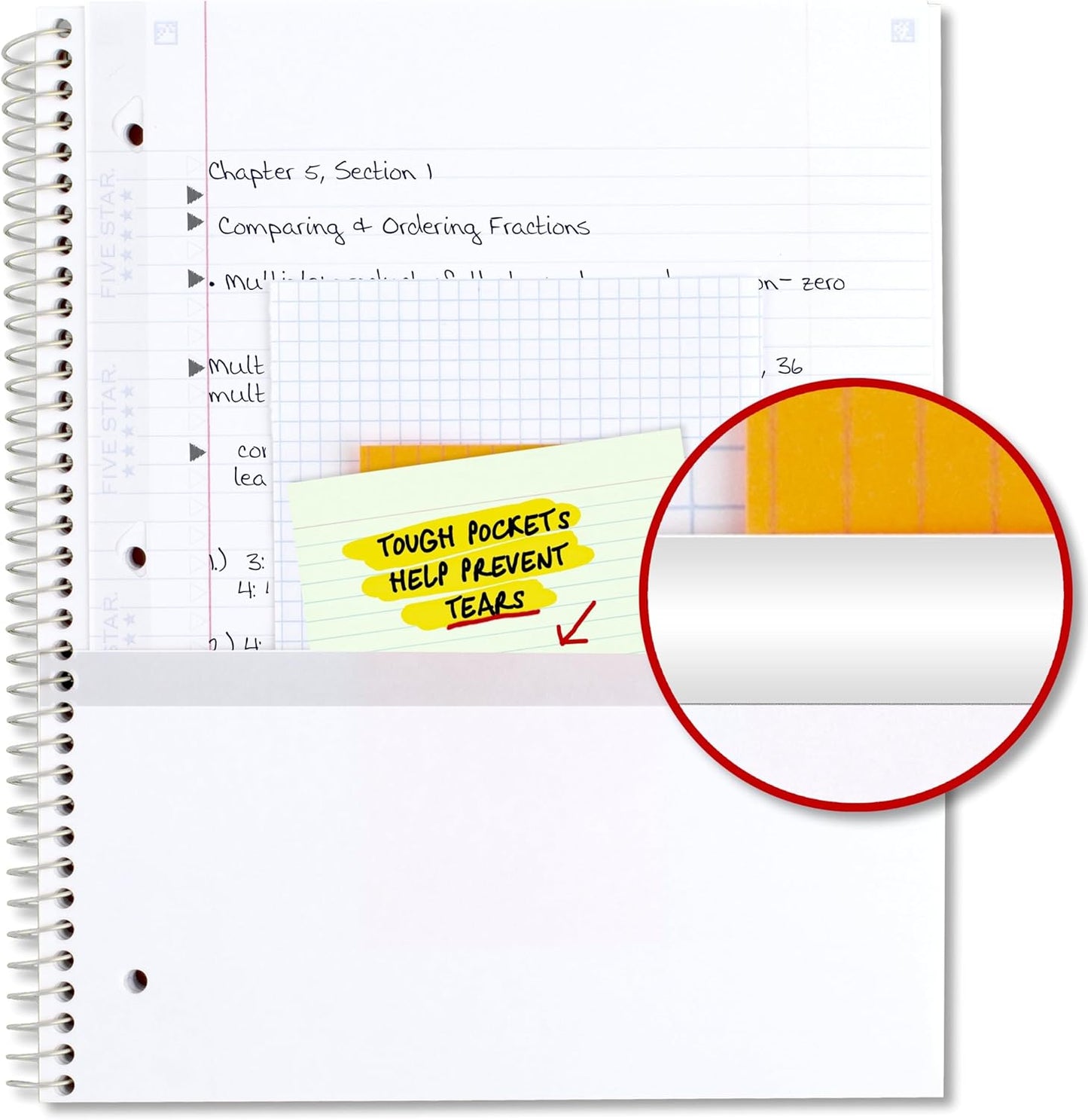 Five Star Spiral Notebook + Study App, 1 Subject, College Ruled Paper, 8-1/2" x 11", 80 Sheets, Fights Ink Bleed, Water Resistant Cover, Soft Petals Blue (820441F-ECM)
