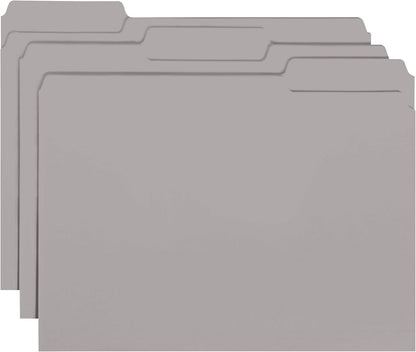 Smead Interior File Folder, 1/3-Cut Tab, Letter Size, Aqua, 100 per Box, Expandable File Folders for Filing Cabinet