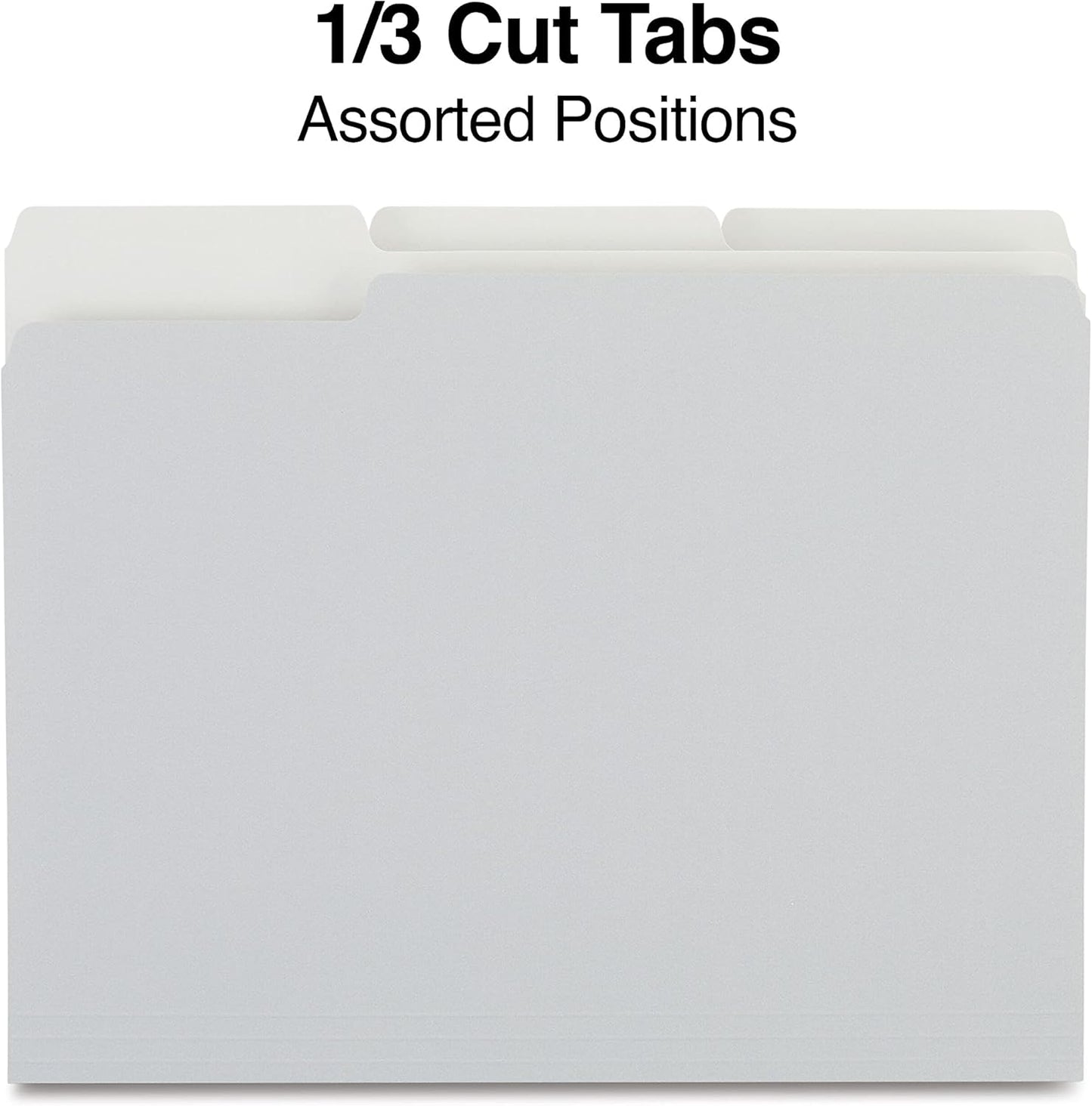 Staples File Folders, Letter Size, 1/3‑Cut Tabs, Purple, Durable 10.5‑Point Paper Stock, 100/Pack