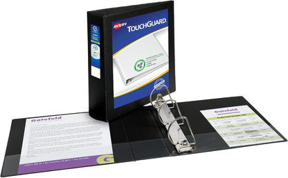 Avery TouchGuard Protection 3 Ring Binder, Customizable Cover, 1.5 Inch Slant Rings, 1 White Binder (17142)