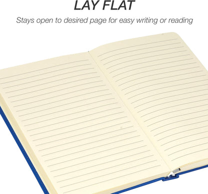 Samsill Large Hardcover Notebook, 240 Lined Notebook Pages, Black, 7.5 x 10 Inch
