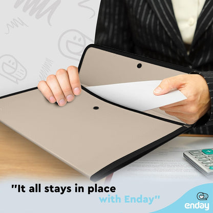 Square Flap Document Holder Blue, Expanding File Folder, A4 Letter Size Reusable Filling Envelopes, Snap Closure Wallet File Pouch Also Available in Pink, Purple, Green, Red, Grey, 1 Pc– By Enday