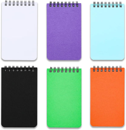 QiCheng 6pack Pocket Notebook Small Notepad Pocket Notepad Small Spiral Notebooks 3X5Inches (6)