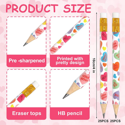 JarThenaAMCS 50Pcs Independence Day Pencil with Erasers American Flag Short Writing Wooden Pencils Red White Blue Patriotic Half Pencil for 250th Anniversary 4th of July School Office Supplies, 4 in