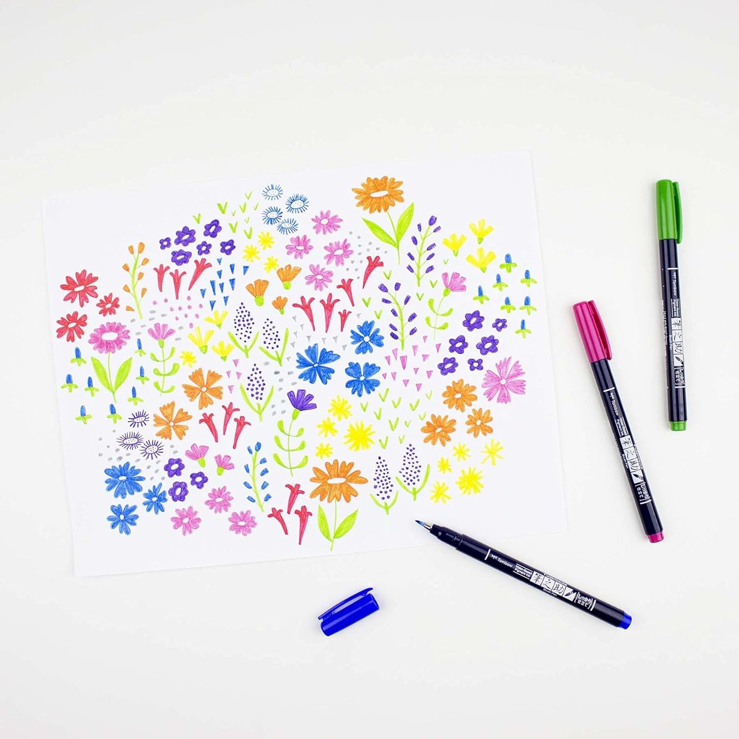 Tombow 62038 Fudenosuke Brush Pen, 2-Pack. Soft and Hard Tip Fudenosuke Brush Pens for Calligraphy and Art Drawings