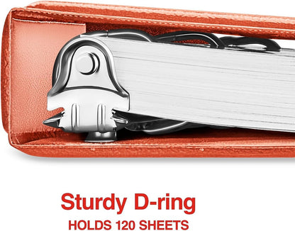 Staples Standard 2-Inch 3-Ring View Binder, Holds Up to 450 Sheets, Orange, Durable Binder for Office & School