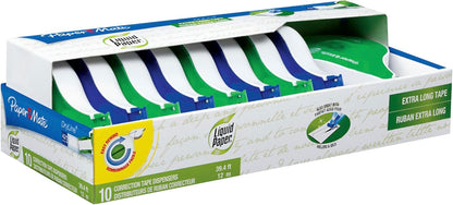 Paper Mate Liquid Paper DryLine Extra Long Tapes, Mess-Free, Assorted Colors, 10 Count - Home, Office, Teacher Supplies, College Essentials