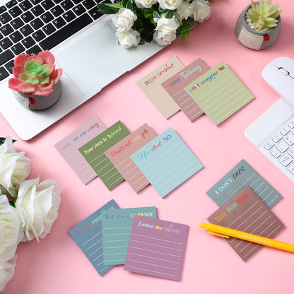 Yinder 48 Pcs Inspirational Sticky Notes Cute Motivational Sticky Notes Pad End of Year Employee Appreciation Gifts Bulk for Teacher Nurse Coworkers Office Supplies 3 x 3'' (Thank You,Dark Color)