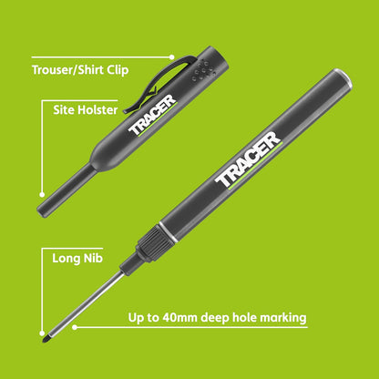 Tracer 2.8mm Carbide Tipped Lead 3-Pack with Anti-Snap Case - Lead Refill for Mechanical Pencil to Mark Wood, Metal, Ceramic, Glass, Woodworking and Carpenter Pencil Tool Use - ALPC1