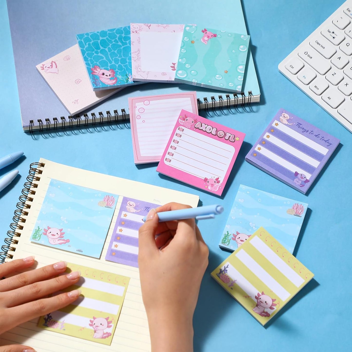 9 Pads Wildflower Sticky Notes 3x3 Inch Cute Self Stick Notepads Notes Adhesive Memo Pad Office Decor Gifts for Students School Teacher Meeting Office Supplies