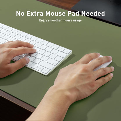Aothia Non-Slip Waterproof PU Leather Desk Pad Protector for Mouse, Writing Desk, Office, Home, Laptop Blotter, 23.6" x 13.7", Black - Colors A