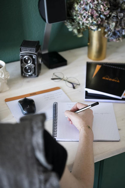 Rhodia Wirebound Notebooks - Lined w/ margin 80 sheets 8 1/4 x 11 3/4 in. - Black cover