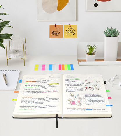 Lined Journal Notebook -365 Pages A5 Thick Journals for Writing Ruled Notebook, Hardcover Leather Journal for Women Men Daily Journal Notebook for Work, Note Taking, 100Gsm Lined Paper( 5.75'' X 8.38'' Green)