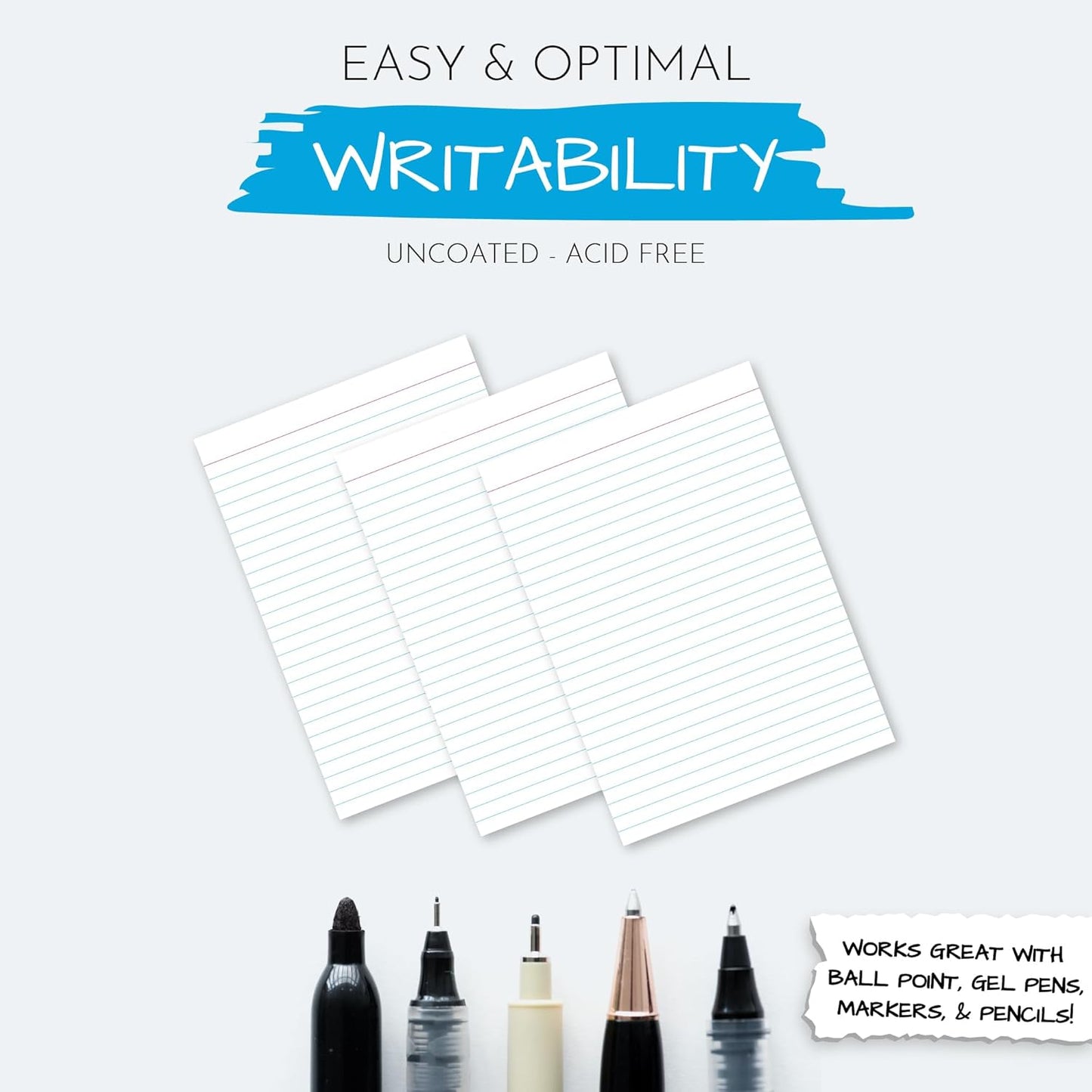 Home Advantage Vertically Ruled White Mini Index Cards, Note Cards (3x5)