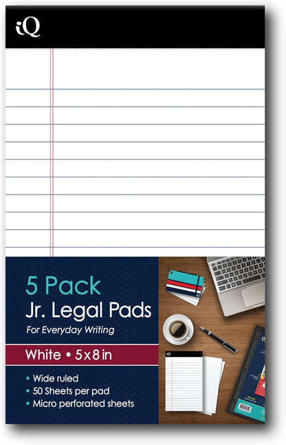 iScholar iQ Legal Pads, Canary, Wide Ruled, 8.5" x 11.75", 50 Sheets Per Pad, Pack of 3 Pads (98113)