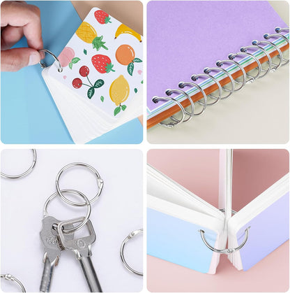 Decymis 50 Pack Binder Rings 1 Inch, Loose Leaf Binder Rings for Index Cards, Metal Steel Paper Rings, Small Binder Rings, Office Metal Book Rings, Sturdy Binder Rings, Keychain Key Rings Metal