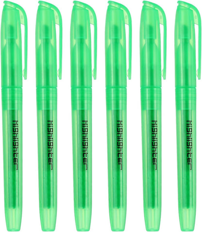 PATIKIL Blue Highlighter, 6 Pack High Lighters No Bleeds Highliters Pens Neon Clear View Bright Quick Dry Pocket Marker Pen Sticks Chisel Tip Cute for Books Office Adults, Transparent
