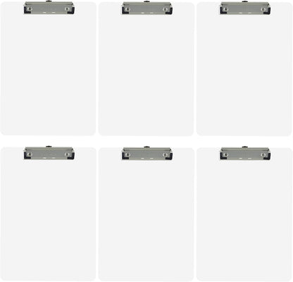 Trade Quest Plastic Clipboard Opaque Color Letter Size Low Profile Clip (Pack of 6) (Black)
