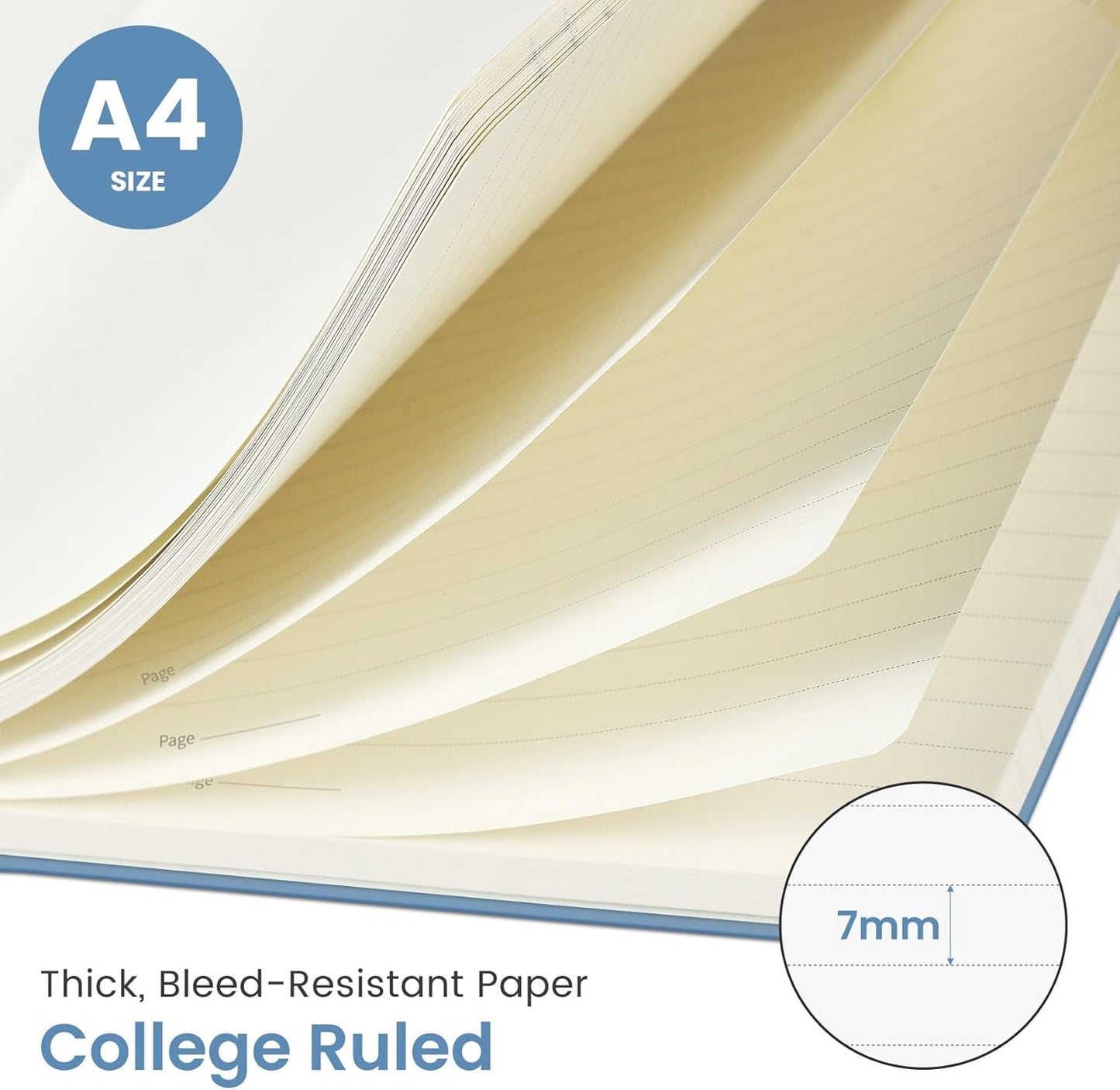 Taja Spiral Lined Notebook, 8.5"x11" Notebooks for Work, Large A4 Journal for Women & Men, College Ruled Journaling Notebook for Writing, Plastic Cover Spiral Journal, Green
