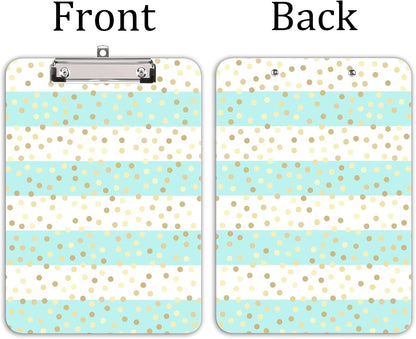 Hongri Plastic Cute Clipboard, Letter Size for Students, Teacher, Woman and Kids, Low Profile Clip, Decorative Pattern, Size 9 x 12.5 in, Dream Marble