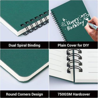 EUSOAR Spiral Notebook, A5 12packs 5.5"X8.3" 120 Pages Lined Travel Writing Notebooks Journal, Memo Notepad Sketchbook, Students College Office Business Subject Diary Ruled Book Journal-Black Cover
