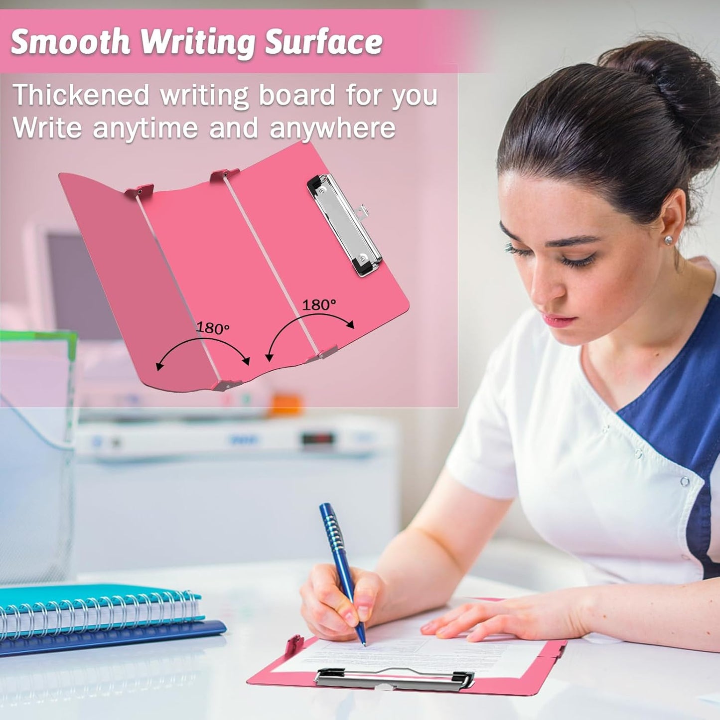 Nursing Clipboard Foldable Clipboard Medical: Edition Cheat Sheets Aluminum 3 Layers Foldable Clipboards Nursing Pocket Size Profile Clip Nurse Clipboards Notepad for Nurses Students and Doctors