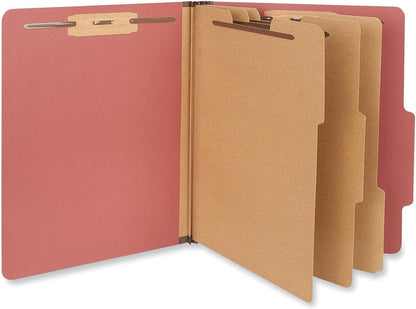 Universal 10290 Pressboard Classification Folder, Letter, Eight-Section, Red (Box of 10)