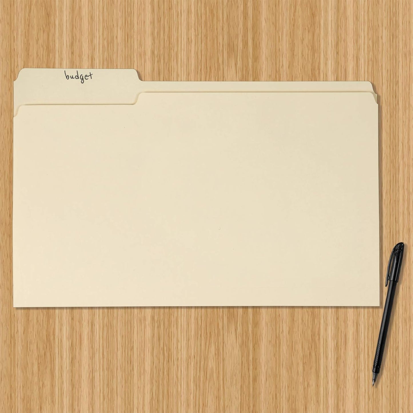 Amazon Basics Sturdy File Folders with Reinforced Tabs for Filing and Organization, 1/3-Cut Tab, Assorted Positions, Letter Size, 8.5x11 inches, Manila, 100-Pack