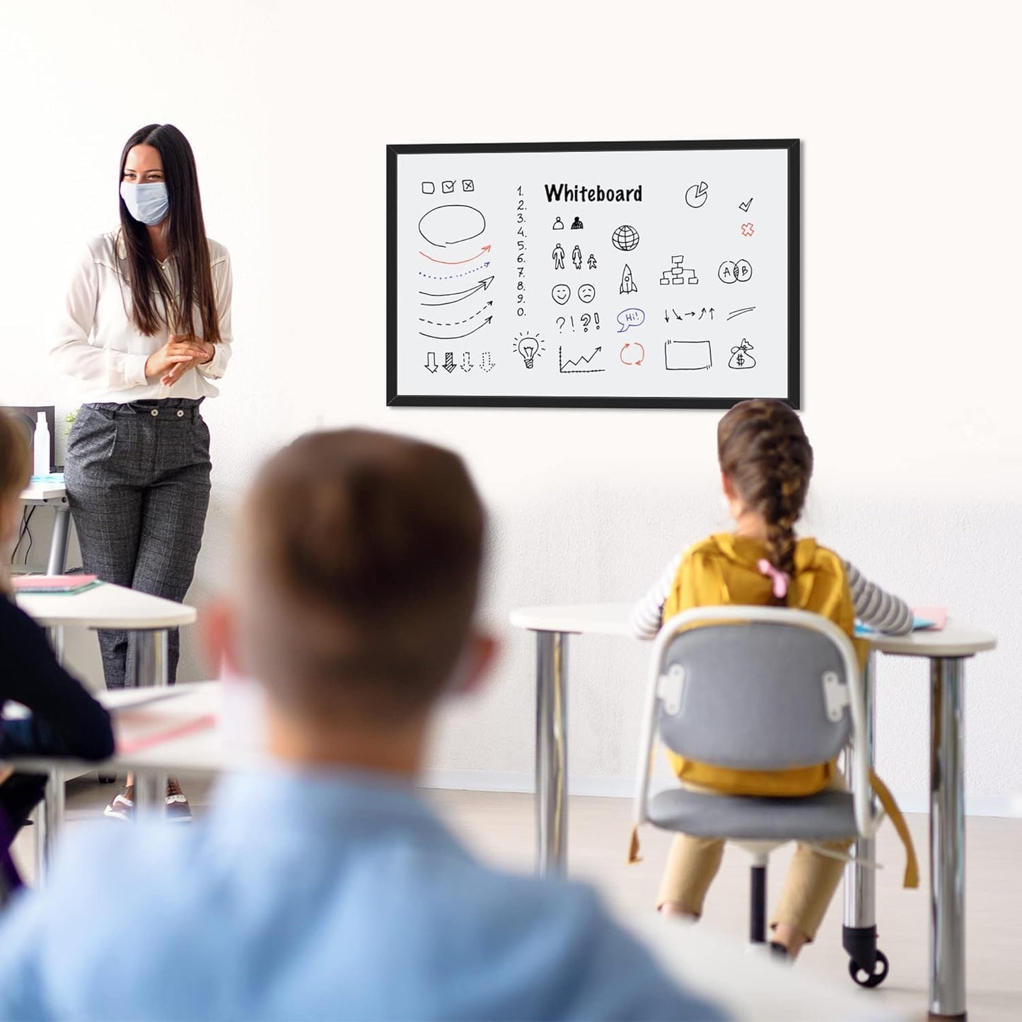 Amazon Basics Magnetic Dry Erase Whiteboard, 36 x 48-inch, Aluminum Frame, Silver/White, Easy to Install
