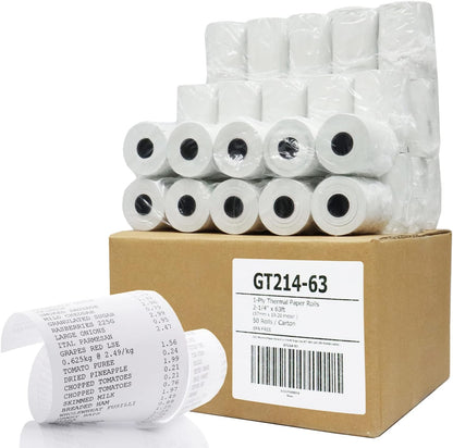 Gorilla Supply Thermal Paper Receipt Roll 2-1/4" x 50' BPA Free 50 Rolls
