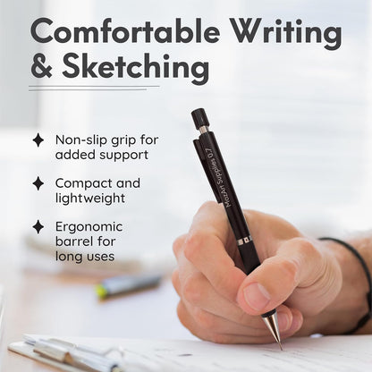 Mozart Essential Set of Lead Refills - 4 Sizes: 0.3, 0.5, 0.7 & 0.9 mm with 100 HB Lead Refills for Each - for Sketch, Architecture, Drafting, Art, Drawing Supplies, Metal Mechanical Pencils