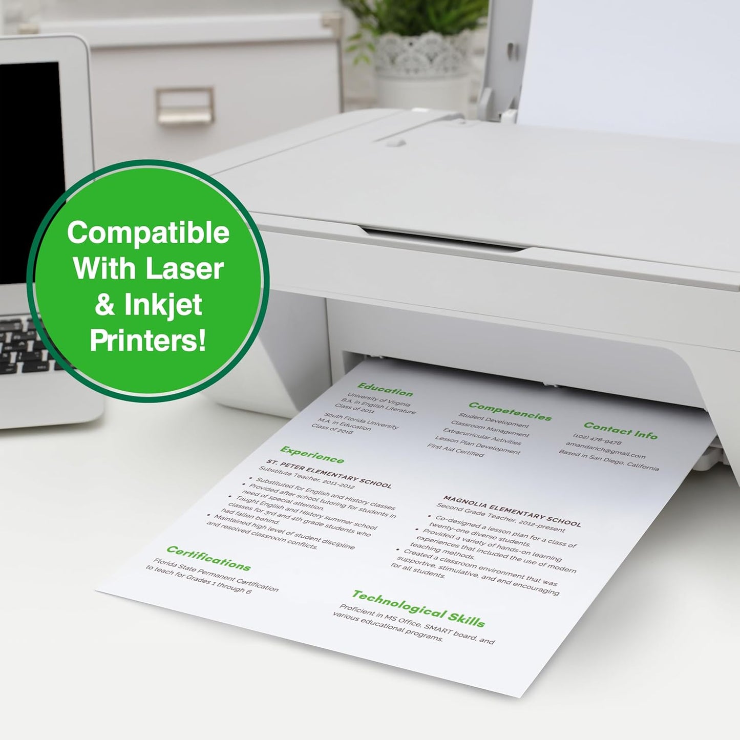 PrintWorks 100% Recycled Printer Paper 8.5" x 11" White - 20 lb Copy & Multipurpose Computer Paper - 6 Packs, 2400 Sheets - Made in the USA - 92 Bright - Printer & Copier Compatible (00018C)