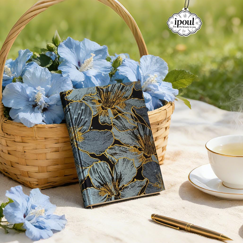 ipoul Flower Notebook, A5, 6x8, Hardcover, Lay Flat, Lined Paper, Journal for Women, Writing Notebook, Pretty, Hibiscus, Pink, Birthday Gifts for Women, Wedding Shower Gifts, Mothers Day Gift