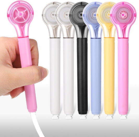 6 Pcs Correction Tape Pen Push-pull Protective Cover Comfortable Pen Shape Instant Applicator(Correct Tape Core Size 1/5 X 236 Inch)
